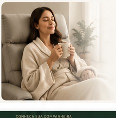 Mulher em recuperação descansando com conforto
