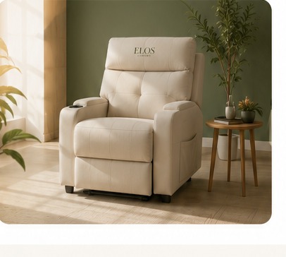 Poltrona elétrica Elos Confort em ambiente acolhedor
